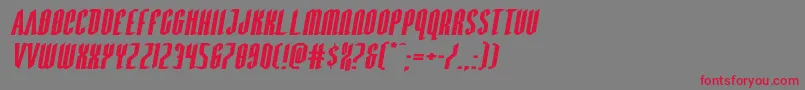 フォントDevilsummonerxtraexpandital – 赤い文字の灰色の背景
