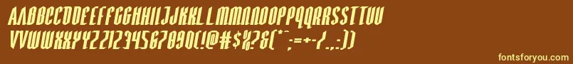Devilsummonerxtraexpandital Font – Yellow Fonts on Brown Background