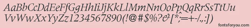 Police M690RomanItalic – polices noires sur fond rose