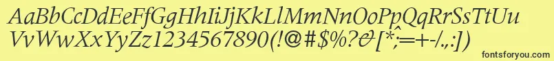 M690RomanItalic Font – Black Fonts on Yellow Background