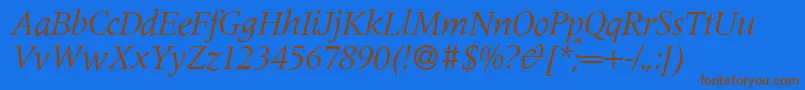 Police M690RomanItalic – polices brunes sur fond bleu