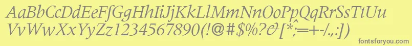 M690RomanItalic Font – Gray Fonts on Yellow Background