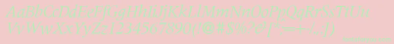 M690RomanItalic Font – Green Fonts on Pink Background