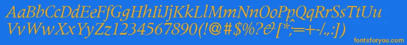 fuente M690RomanItalic – Fuentes Naranjas Sobre Fondo Azul