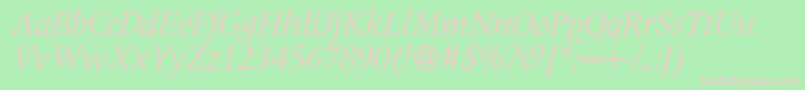 M690RomanItalic Font – Pink Fonts on Green Background