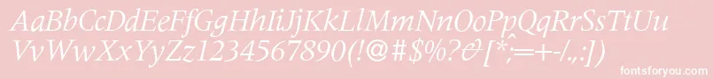 M690RomanItalic Font – White Fonts on Pink Background