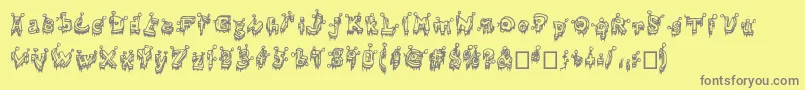 Clouty Font – Gray Fonts on Yellow Background