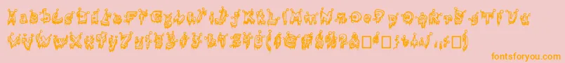 Clouty Font – Orange Fonts on Pink Background