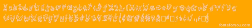 Clouty Font – Pink Fonts on Orange Background