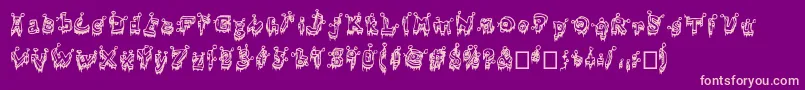 Clouty Font – Pink Fonts on Purple Background