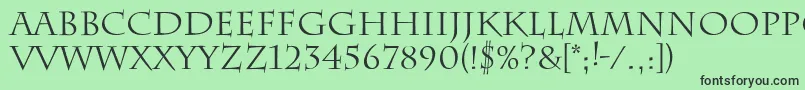 Fonte Laugher – fontes pretas em um fundo verde