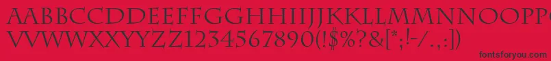 Laugher-Schriftart – Schwarze Schriften auf rotem Hintergrund