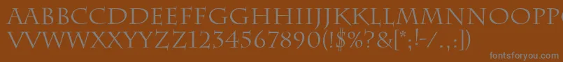 フォントLaugher – 茶色の背景に灰色の文字