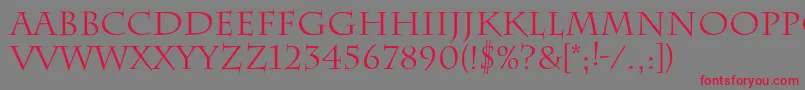Laugher-Schriftart – Rote Schriften auf grauem Hintergrund