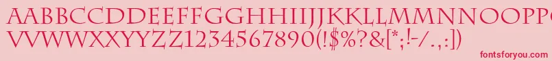 フォントLaugher – ピンクの背景に赤い文字