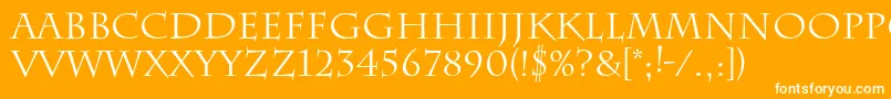フォントLaugher – オレンジの背景に白い文字