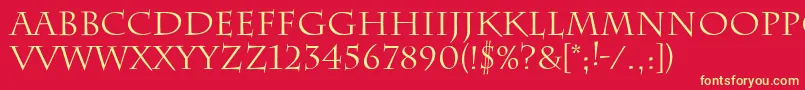 Laugher Font – Yellow Fonts on Red Background