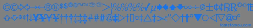 DatasymfdbNormal-fontti – siniset fontit harmaalla taustalla