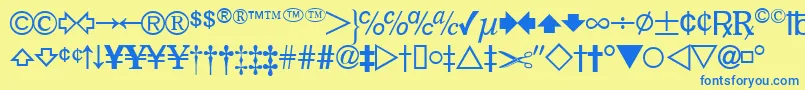 DatasymfdbNormal Font – Blue Fonts on Yellow Background