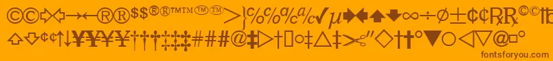 Fonte DatasymfdbNormal – fontes marrons em um fundo laranja