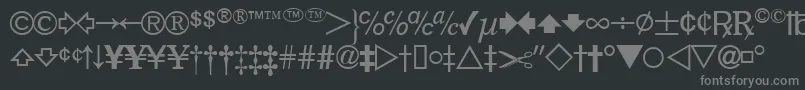 フォントDatasymfdbNormal – 黒い背景に灰色の文字