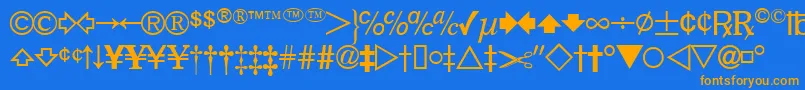 Шрифт DatasymfdbNormal – оранжевые шрифты на синем фоне