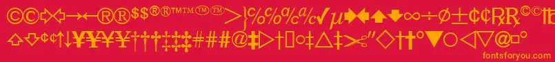 Шрифт DatasymfdbNormal – оранжевые шрифты на красном фоне