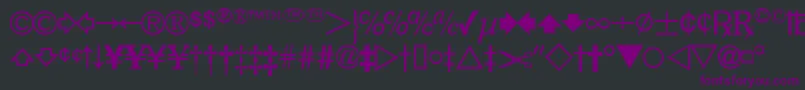 Czcionka DatasymfdbNormal – fioletowe czcionki na czarnym tle