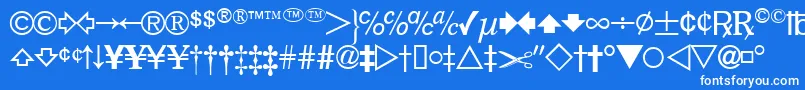 フォントDatasymfdbNormal – 青い背景に白い文字