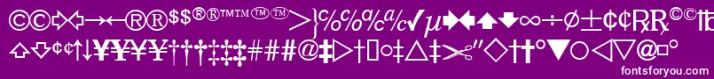 Шрифт DatasymfdbNormal – белые шрифты на фиолетовом фоне