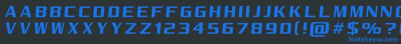フォントRealityPursuitNc – 黒い背景に青い文字