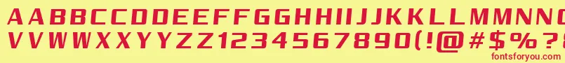 RealityPursuitNc Font – Red Fonts on Yellow Background