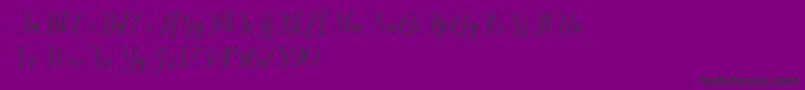 SadhiraScriptDemo-Schriftart – Schwarze Schriften auf violettem Hintergrund