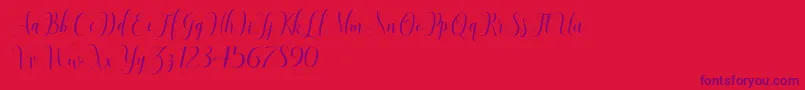 SadhiraScriptDemo-Schriftart – Violette Schriften auf rotem Hintergrund