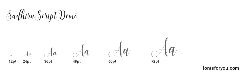 SadhiraScriptDemo Font Sizes