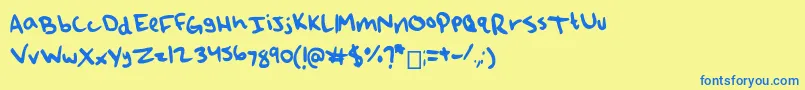 Qao Font – Blue Fonts on Yellow Background
