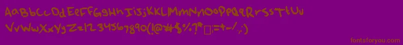 Qao-fontti – ruskeat fontit violetilla taustalla