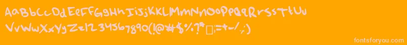 フォントQao – オレンジの背景にピンクのフォント