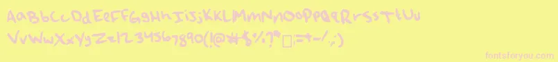 Qao Font – Pink Fonts on Yellow Background