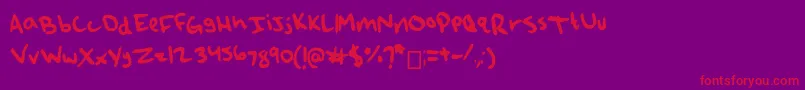 Qao Font – Red Fonts on Purple Background