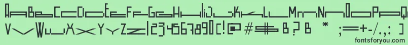 WideSquare Font – Black Fonts on Green Background