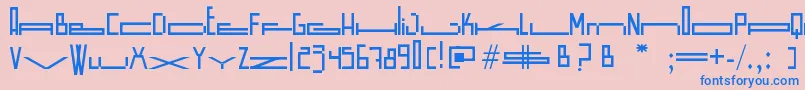 WideSquare Font – Blue Fonts on Pink Background
