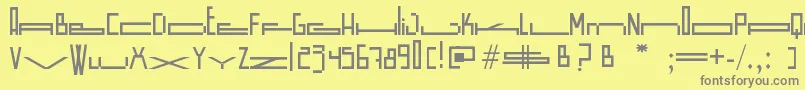 フォントWideSquare – 黄色の背景に灰色の文字