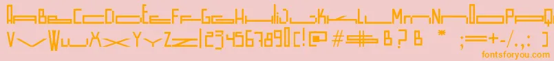 WideSquare Font – Orange Fonts on Pink Background
