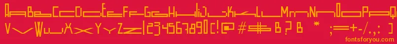 WideSquare Font – Orange Fonts on Red Background