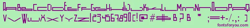 WideSquare Font – Purple Fonts on Green Background