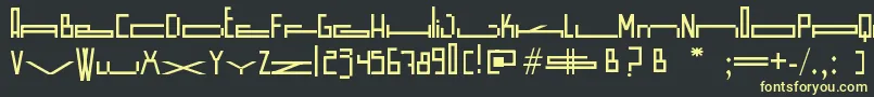 フォントWideSquare – 黒い背景に黄色の文字