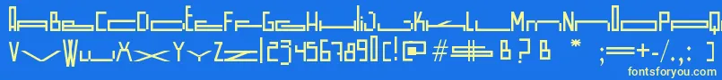 WideSquare Font – Yellow Fonts on Blue Background