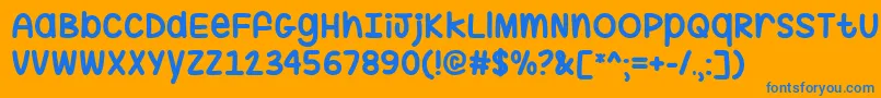 HugMeTight Font – Blue Fonts on Orange Background