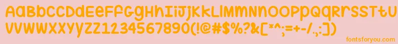 HugMeTight Font – Orange Fonts on Pink Background